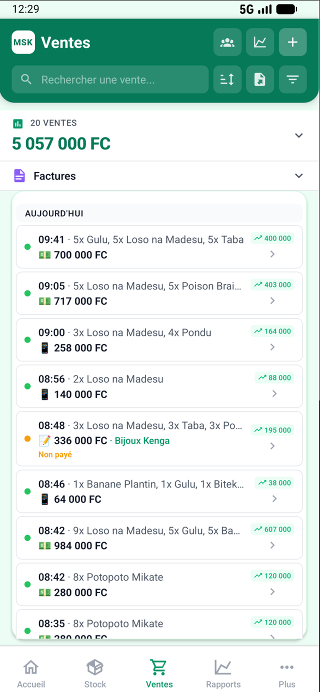 MSKgestion sales tracking